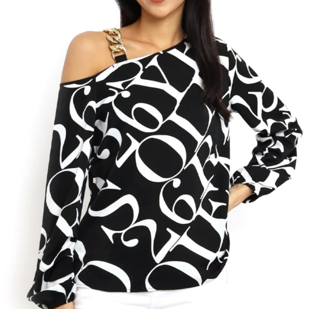 Shein Curve Plus Size Long Sleeve Gold Decorative Strap  Sz 4XL